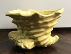 VTG McCoy Pottery Yellow Cornucopia /Conch Shell Planter /Vase 5”