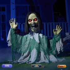 JOYIN Halloween Half-Body Zombie Groundbreaker Animatronic - Motion Light-Up