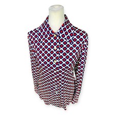 VTG ACT III PSYCHEDELIC POLYESTER SHIRT MOD DISCO BLOUSE OP ART ATOMIC ABSTRACT