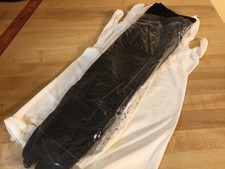 2 Pair New Vintage Hansen Long Nylon Gloves Size 7 Black And White