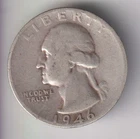 1946-S WASHINGTON QUARTER .25¢ SAN FRANCISCO 90% SILVER COIN UNITED STATES MINT