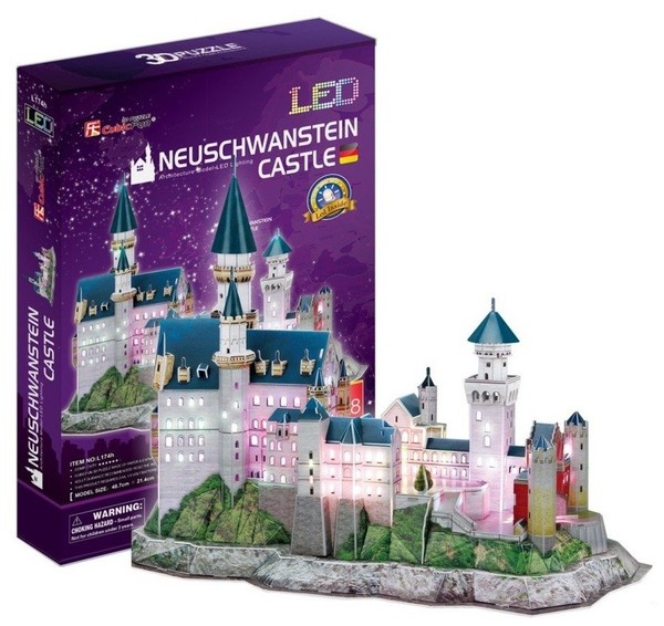 Cubic Fun 3D LED Puzzle Schloss Neuschwanstein, 128 Teile-image