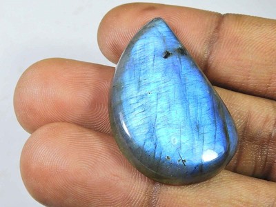 47Cts Rainbow Fire labradorite Fancy Cabochon Loose Natural Gemstone 23X37MM