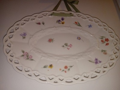 Lenox Posey Basket Vanity Serving Tray Open Weave 10 x7  Cottagecore Grandmacore