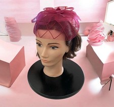 Burgundy Mesh Veil Bow Fascinator Hat
