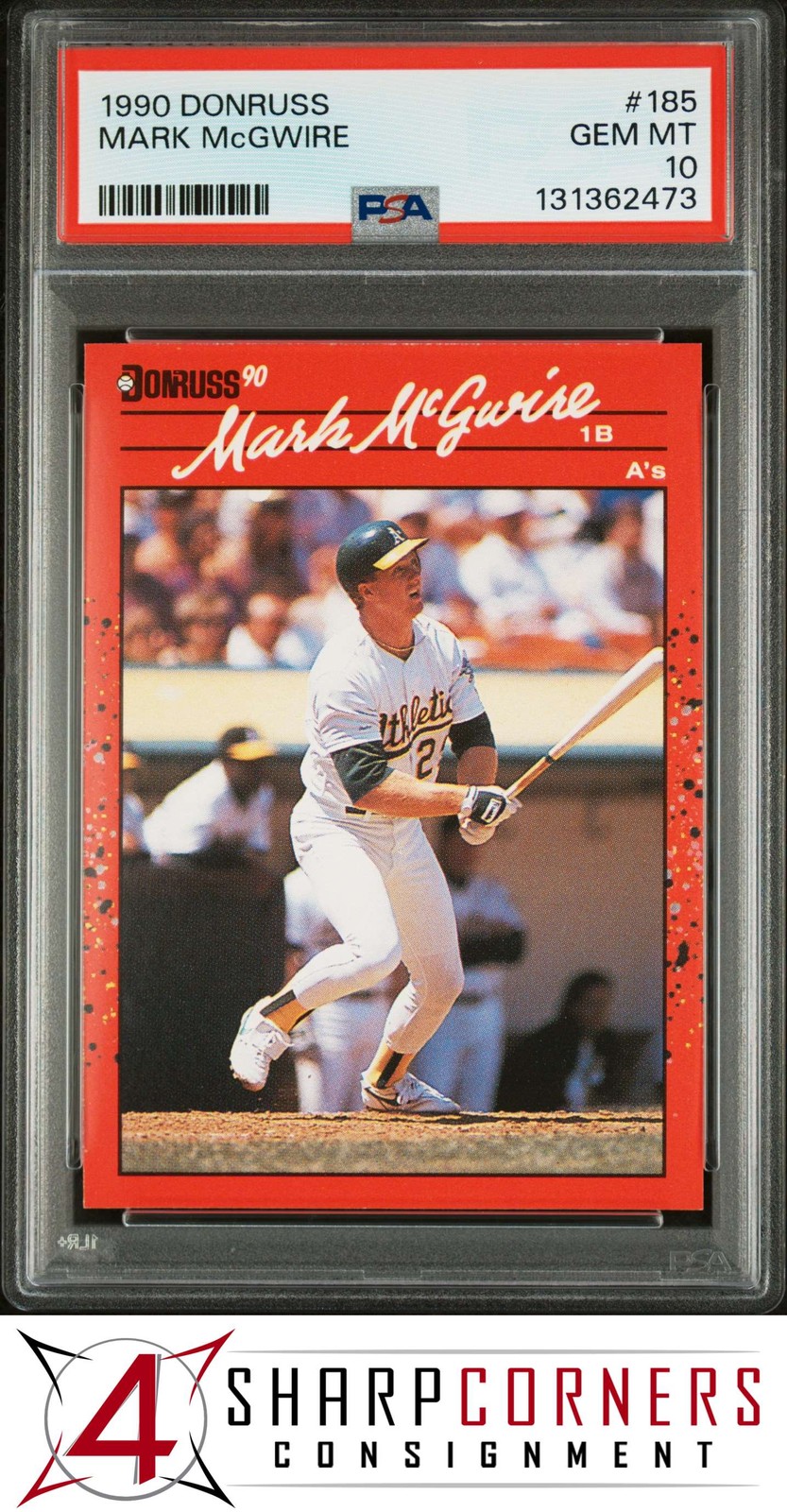 1990 DONRUSS #185 MARK McGWIRE ATHLETICS PSA 10