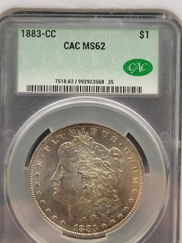 1883-CC Morgan Silver Dollar - Carson City - CAC MS62 - $1