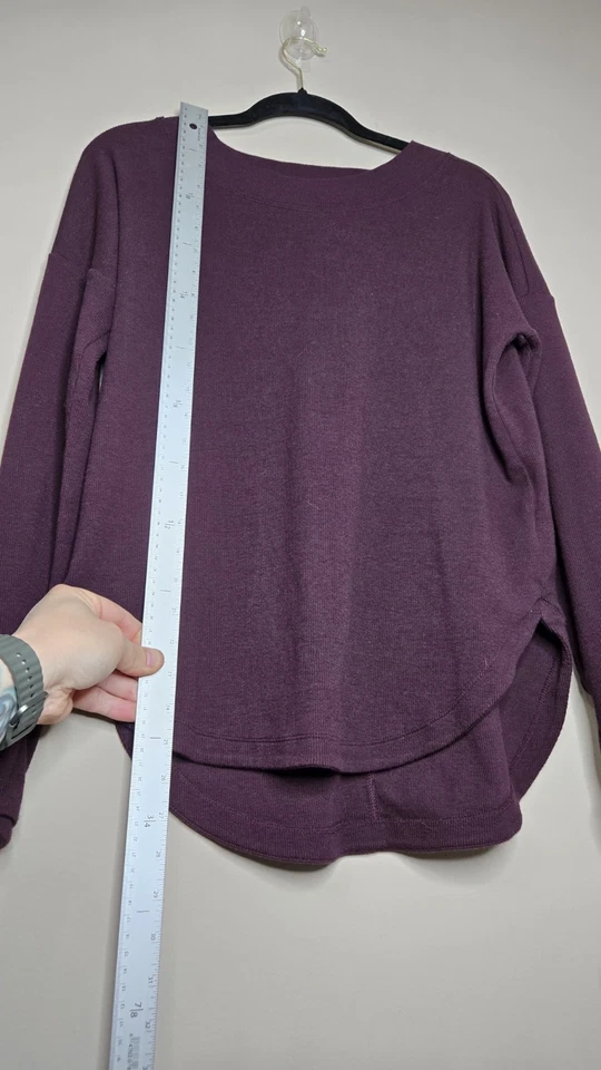 Blusa Suéter Top Mujer Athleta Manga Larga Ciruela Púrpura Talla Pequeña Pequeña Pequeña Foto 4 de 4
