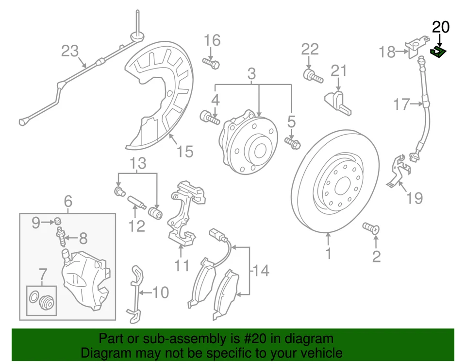 Clip retenedor manguera freno original Volkswagen 191-611-715 Foto 2 de 3