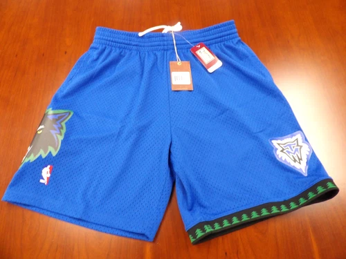 MITCHELL & NESS NBA HWC MINNESOTA TIMBERWOLVES SWINGMAN BLUE SHORTS SIZE XL