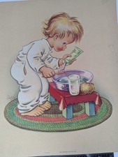 Vintage Steffi Nursery Prints Ethel Hays Pixie Publications 12x14 Mid Century...