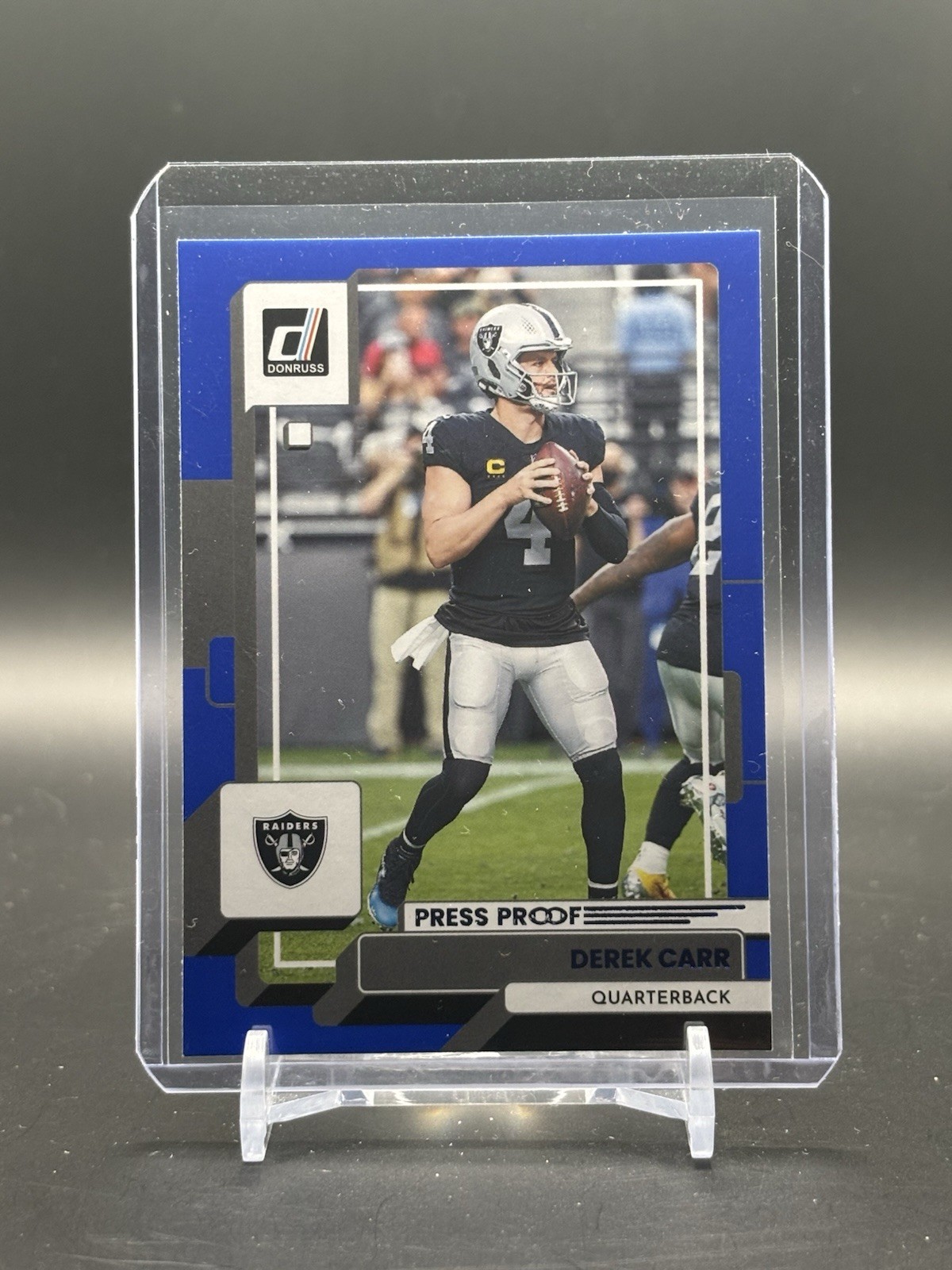 2022 Donruss #284 Derek Carr Blue Press Proof