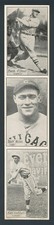 1928 R315 Full Uncut Strip Lefty O'Doul, Hack Wilson, Carl Hubbell -- RARE!