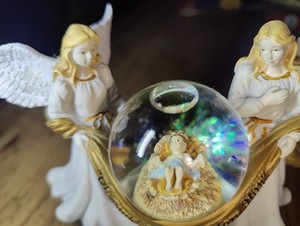 Jesus Snow Globe In Angel Music Box