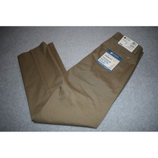 Haggar Premium No Iron Khaki Men 30x32 Brown Straight Fit Flat Front HC10889 NEW