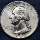 1950 S Washington Quarter 25c Silver BU UNC GEM Brilliant Uncirculated #97357
