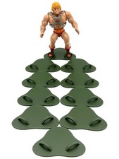 LOT OF 10 CUSTOM STANDS FIT 5.5  VINTAGE MOTU FIGURES. DISPLAY BASE STAND.