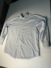 Men's Brooks Brothers Non Iron Polo Light Blue Checked Print Shirt sz 17-36