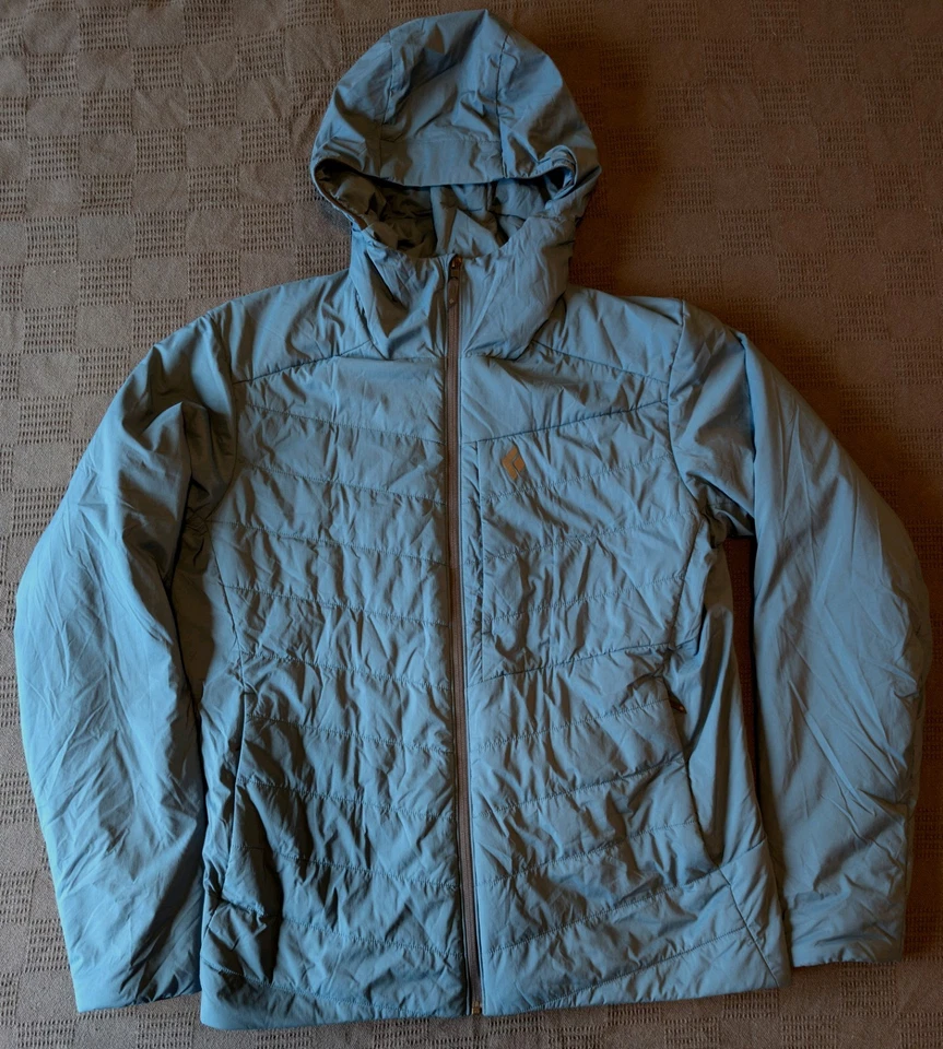 Chaqueta con Capucha Para Hombre Negra Diamante Primera Luz Elastizada Talla Grande Azul Medianoche Foto 2 de 4