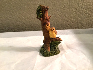OWLS! Artifice Ottanta Decorato o Mano Owls pair on a branch Made In Italy XLNT