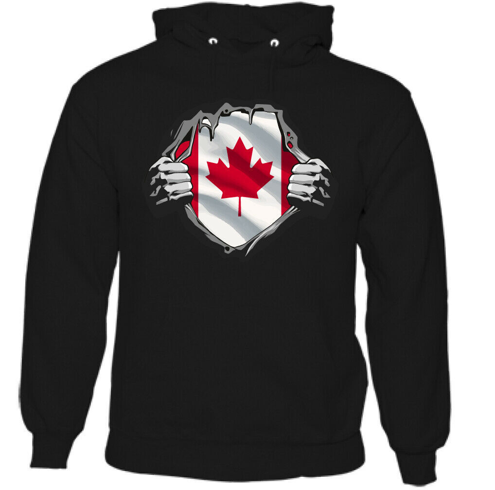 Canadá Bandera Sudadera Canadiense Ice Hockey Rugby Cricket Top Gimnasio Tee Día
