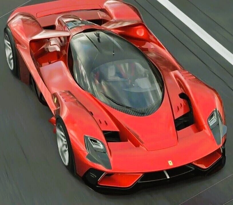 FERRARI Race Car Racing Hypercar Concept Red Custom Built LARGE 1:12SCALE MODEL