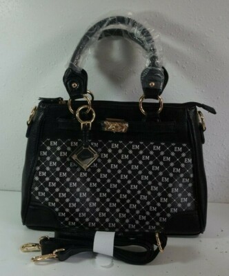 Danbury Mint Monogrammed EM Personalized Leather Purse Handbag Shoulder Bag