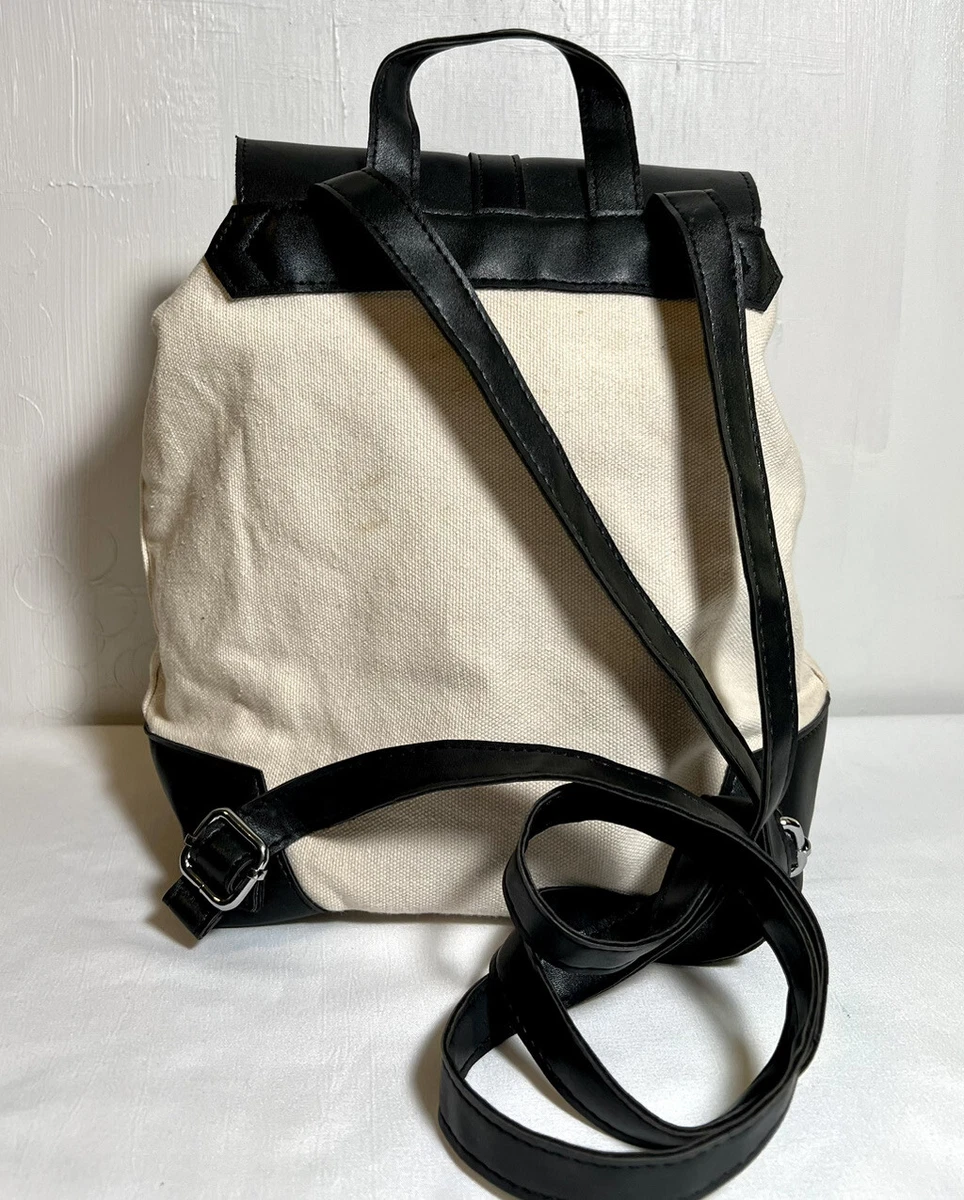 Deux Lux Canvas & Vegan Leather Convertible Demi Backpack w Adjustable  Straps