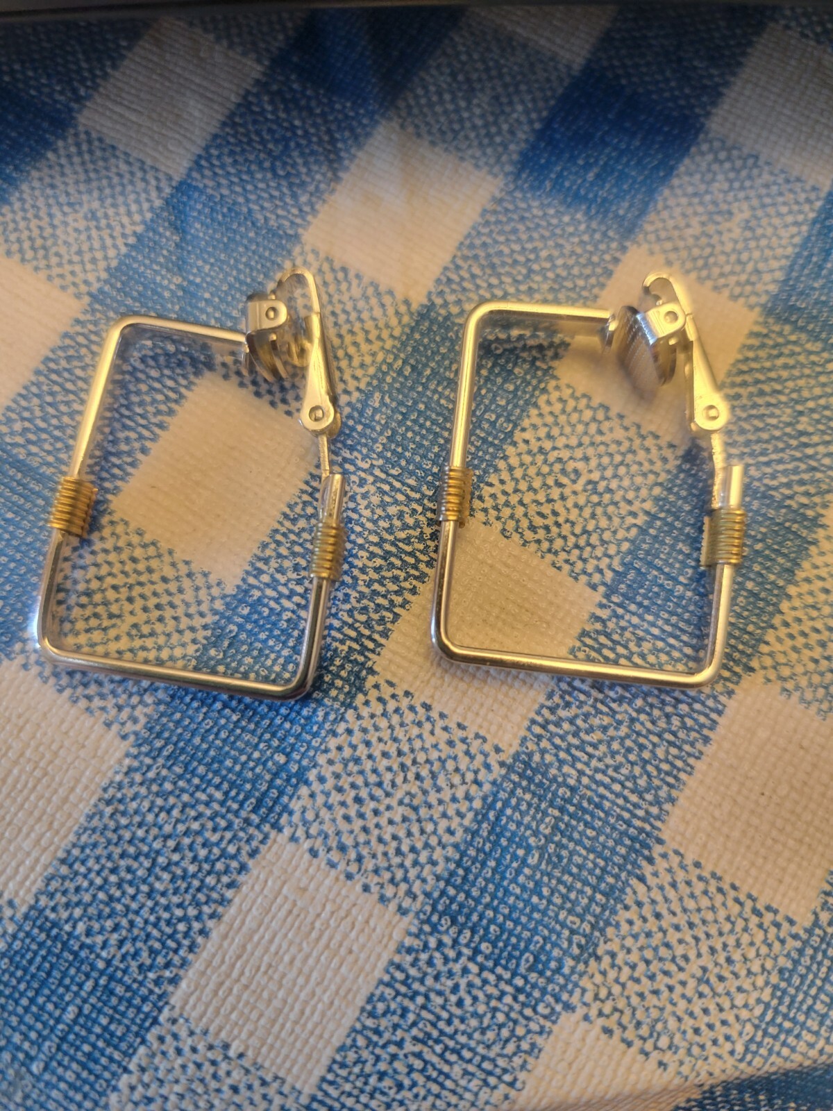 Signed Direction One Mixed Metals Rectangle Hoop … - image 1