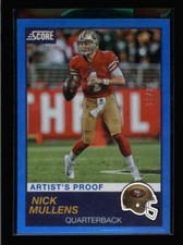 NICK MULLENS 2019 PANINI SCORE #305 ARTIST'S PROOF BLUE PARALLEL #13/35 AZ7782