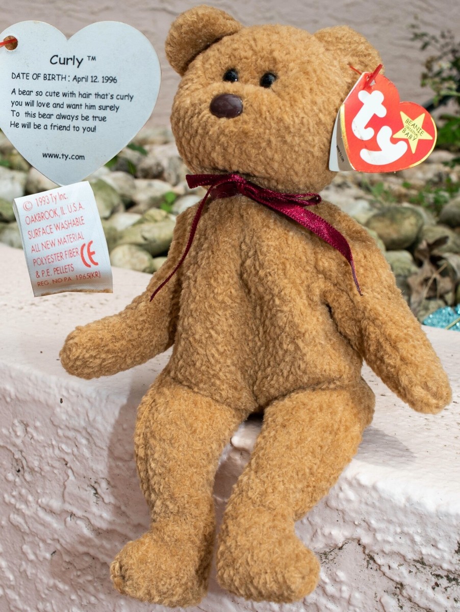 1993 Collection Ty Beanie Baby Curly Style 4052 Tag Error DOB April 12,  1996