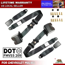2 Set 3 Point Seat Belt Car Safety Retractable Straps for Chevrolet Malibu Sedan