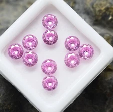 Exquisite 10 Pieces 6x4 mm Round Shape Natural Pink Sapphire Loose Gemstone