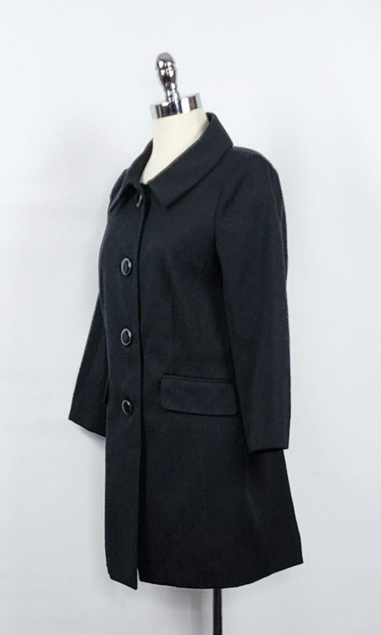 Apostrophe Essentials Black Button Front Peacoat … - image 2