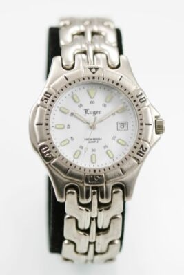 Luger Men Watch Stainless Silver Steel Date 30m Water Res  display picture 3