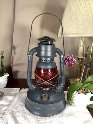 Antique Restored DIETZ NO 100 LANTERN Original Red Globe RARE Los