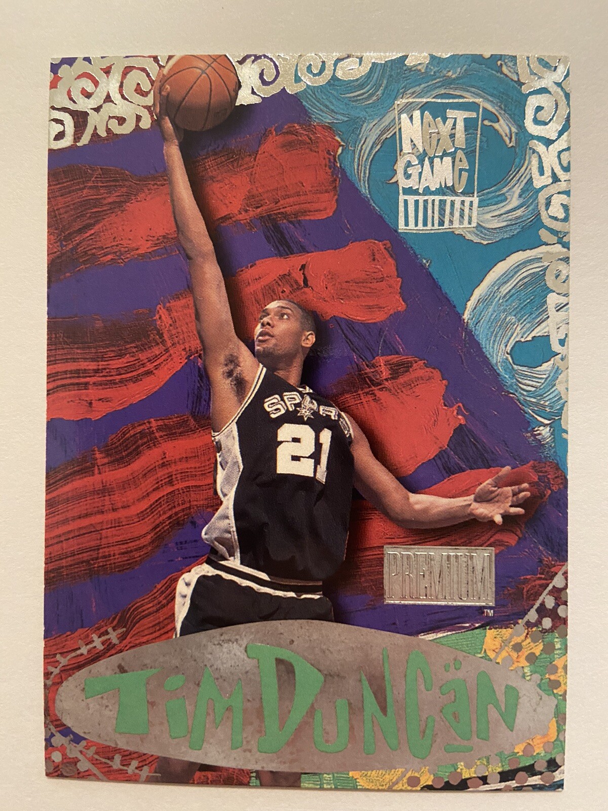 TIM DUNCAN 1997-98 Skybox Premium Next Game #7NG Rookie San Antonio Spurs RC