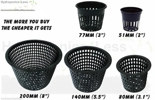 Mesh Pot Hydroponics & Aeroponics Aquarium Heavy Duty Net Pot 51 77 80 140 200mm