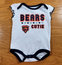 Chicago Bears One Piece Outfit Infant 0/3M White Blue NFL Baby Girl's 0/3 Months
