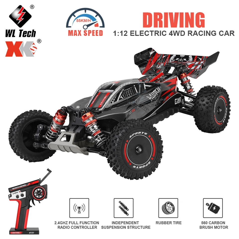 WLtoys XK 124010 RC Racing Car 55KM/H 2.4G High Speed Drift 1/12 4WD RTR Trucks - Image 2 of 4