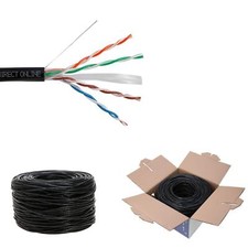 500ft Cat6 Network Cable Outdoor Direct Burial 23AWG Solid Bulk Ethernet Wire NE