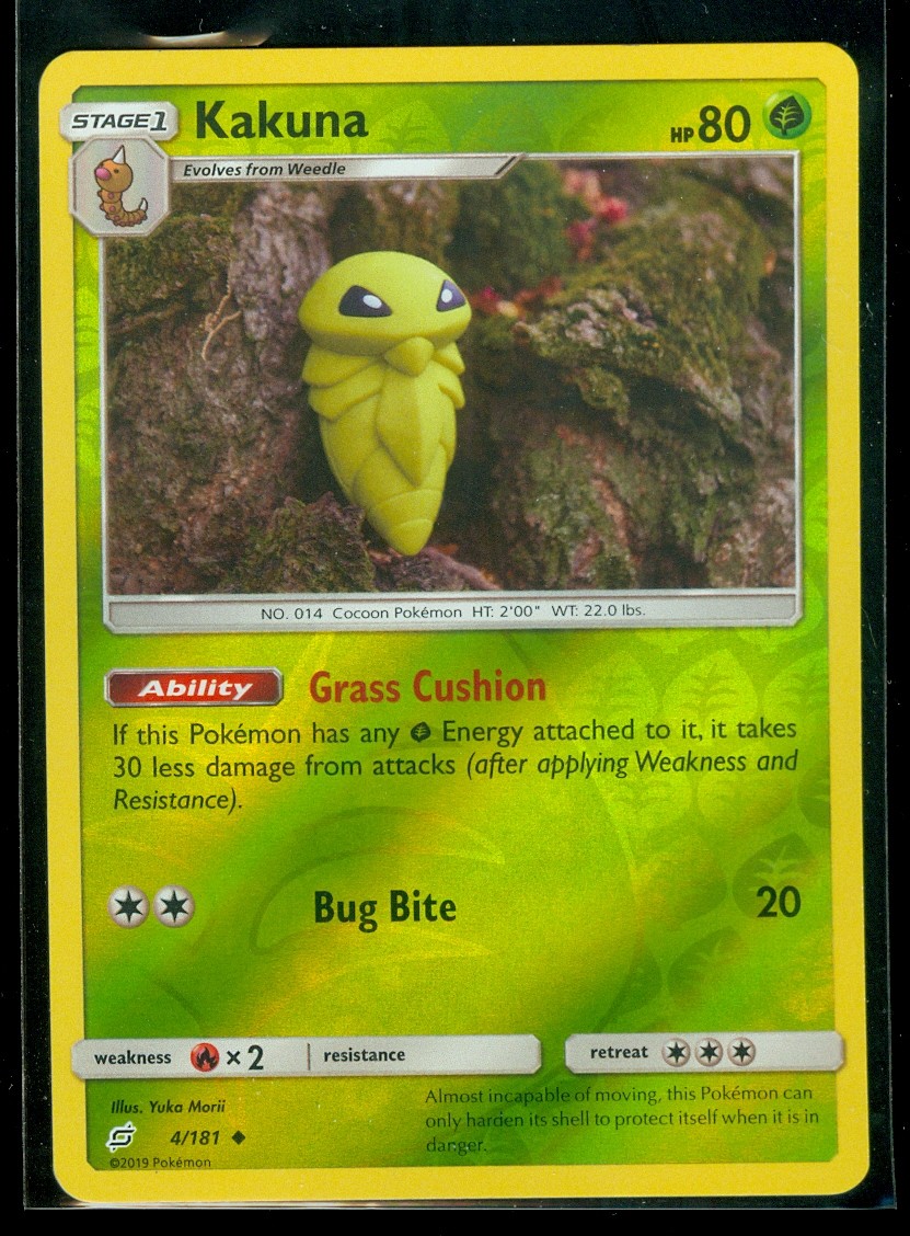 Pokemon KAKUNA 4/181 - Team Up - Rev Holo - MINT