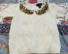 Pre-owned Anthropologie "Peter Pan Paillettes 70% Angora