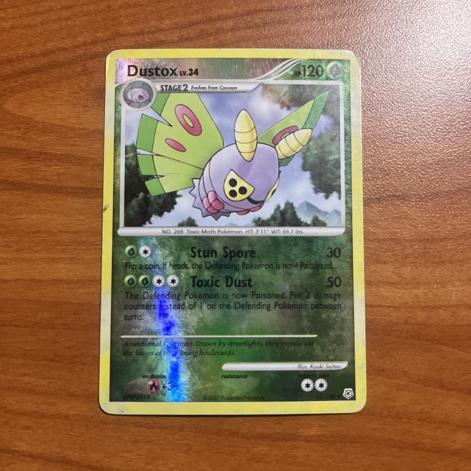Dustox 25/130 Reverse Holo Diamond & Pearl Base Pokémon Card MP