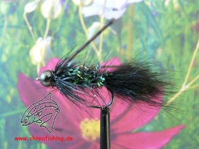 Streamer '' Carp Bugger Black '' , 3er Set