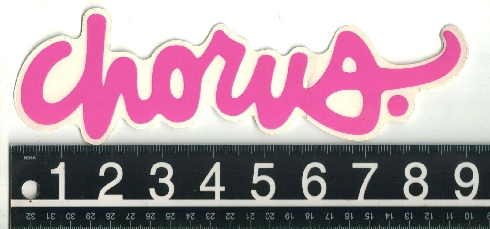 CHORUS SNOWBOARD STICKER Pink 9 in x 2.75 in Snowboard Decal