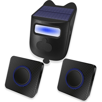 Solar Wireless Driveway Alarm No Replace Battery 1 Receiver + 2 Sensors