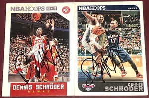 Dennis Schroder Oklahoma City Thunder Nba Auto Autograph 2 Basketball Card Lot Ebay