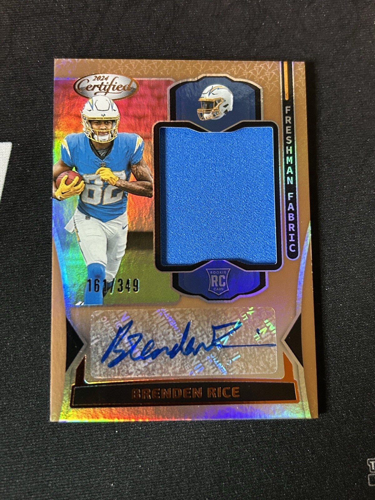 2024 Panini Certified Freshman Fabric Mirror Sig Bronze #FMS-BRE Brenden Rice RC