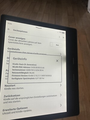 Kindle Oasis (9 Generation) 8 GB, Graphite